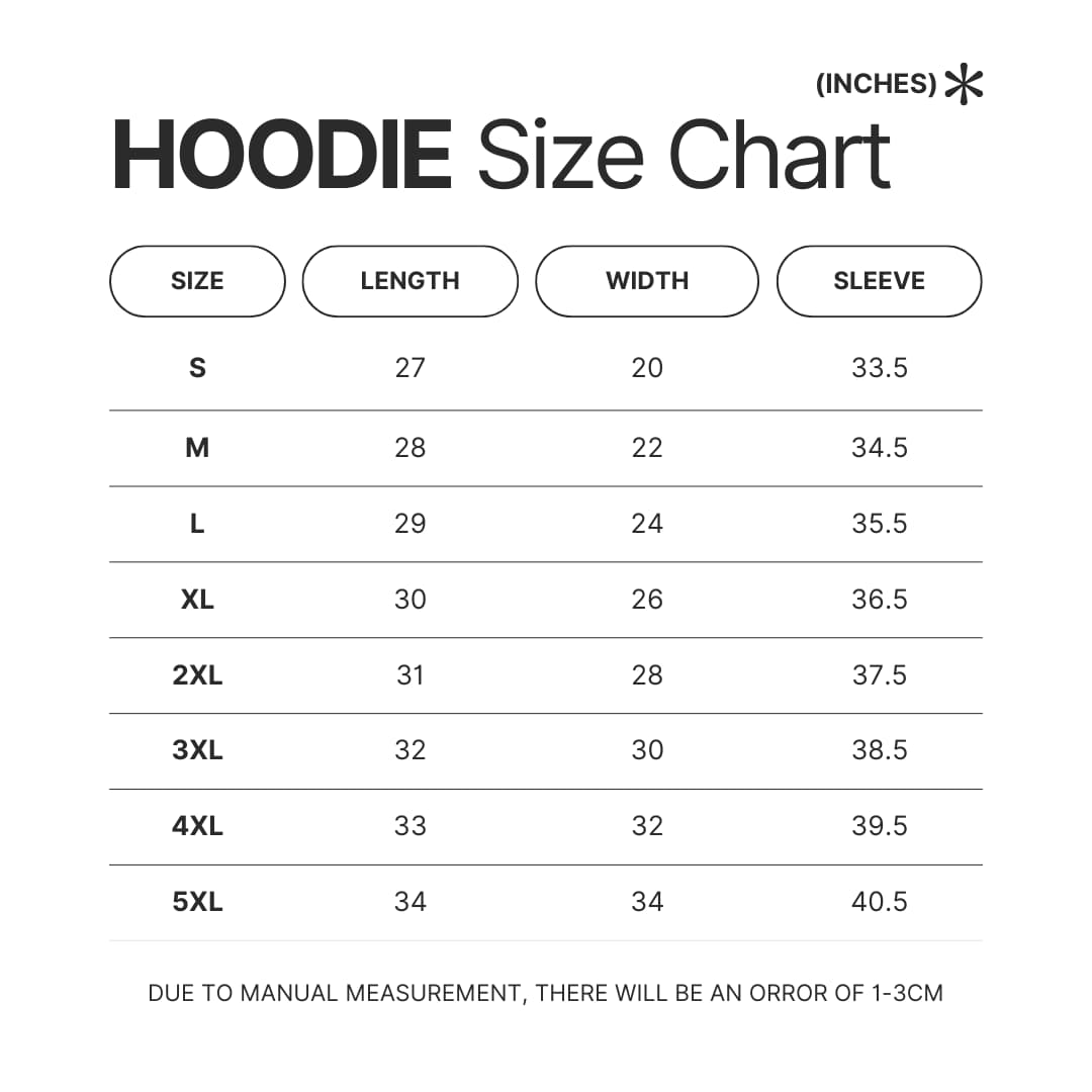 Hoodie Size Chart - Helluva Boss Shop