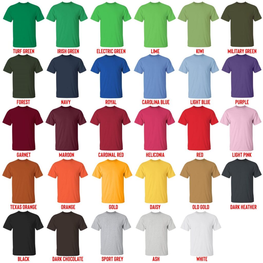 t shirt color chart - Helluva Boss Shop