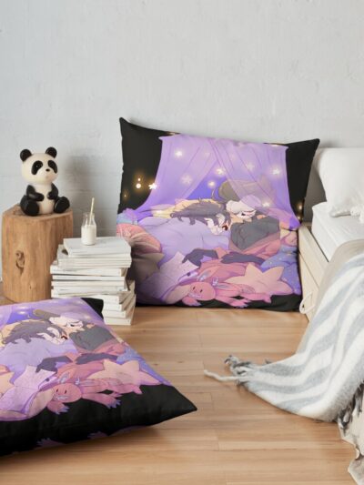 Octavia And Stolas Sleeping Throw Pillow Official Helluva Boss Merch