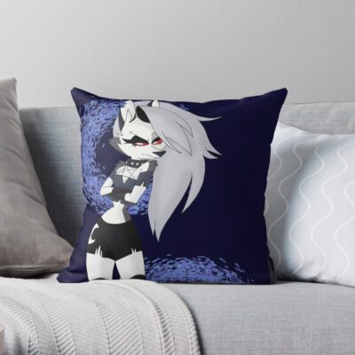 Loona From Helluva Boss Throw Pillow Official Helluva Boss Merch