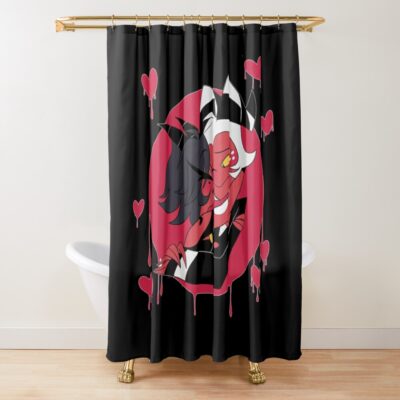 Helluva Boss -  Moxxie Shower Curtain Official Helluva Boss Merch